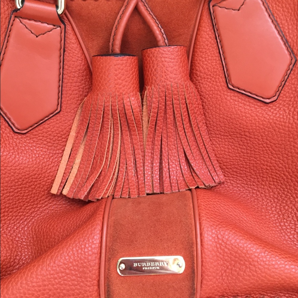 Burberry prosum orange suede and leather handbag - Picture 4 of 8
